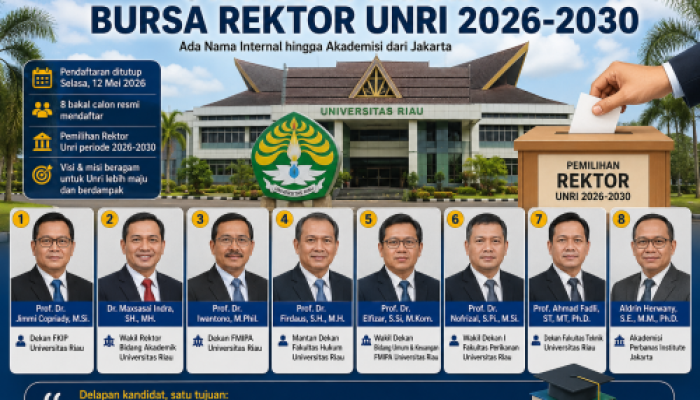 Delapan Kandidat Berebut Kursi Rektor Unri, Ada Nama dari Luar Kampus