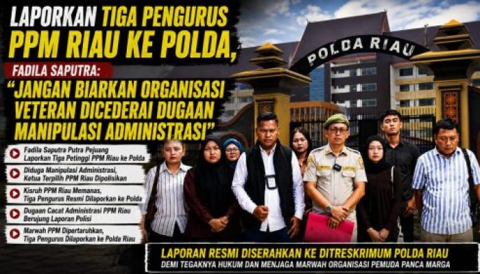 Polemik PPM Riau, Fadila Saputra Laporkan Tiga Pengurus ke Polda Riau